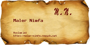 Maler Nimfa névjegykártya